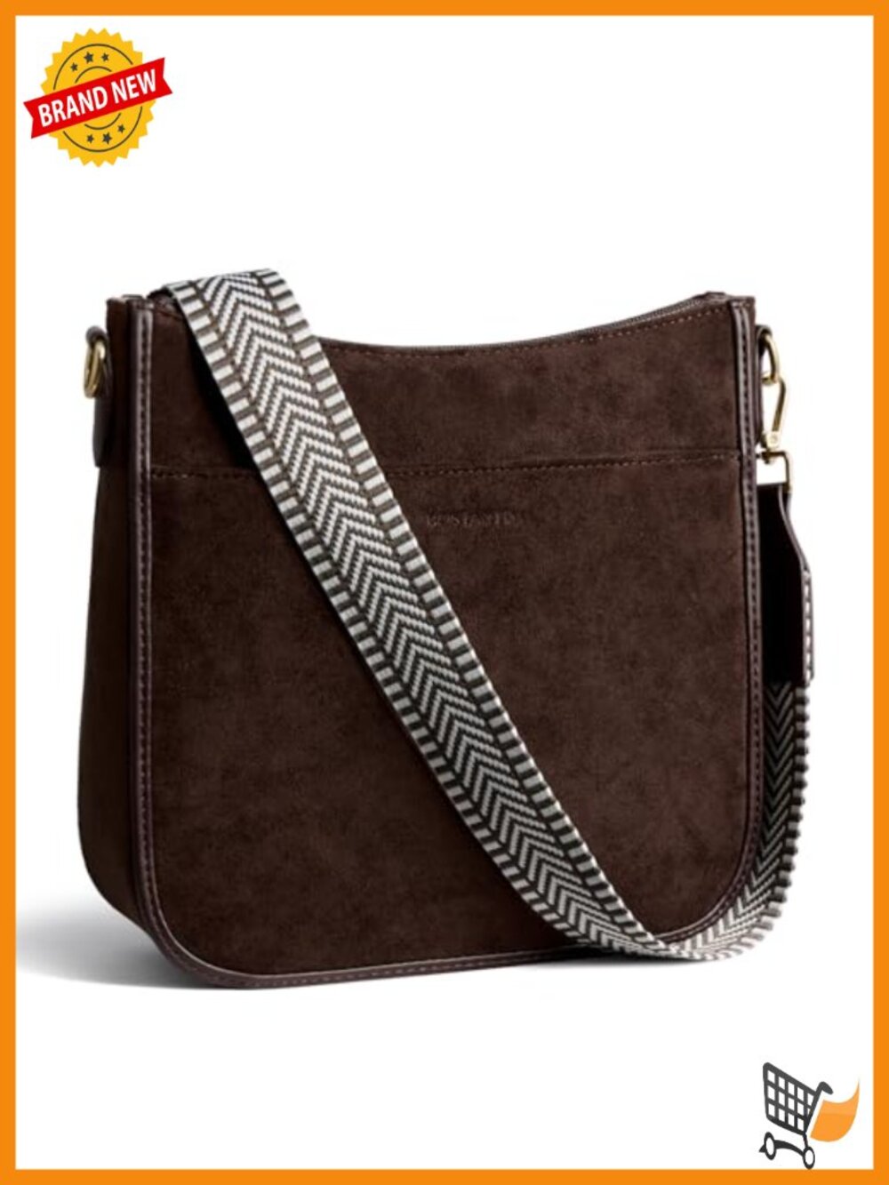 Vegan Leather Crossbody Bag Wide Guitar Strap Women's